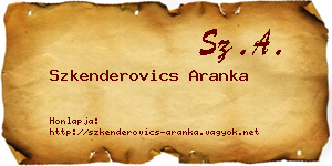 Szkenderovics Aranka névjegykártya